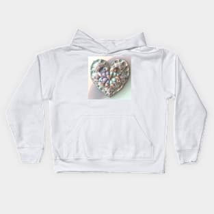 A Fractal Design in A Heart Motif Kids Hoodie